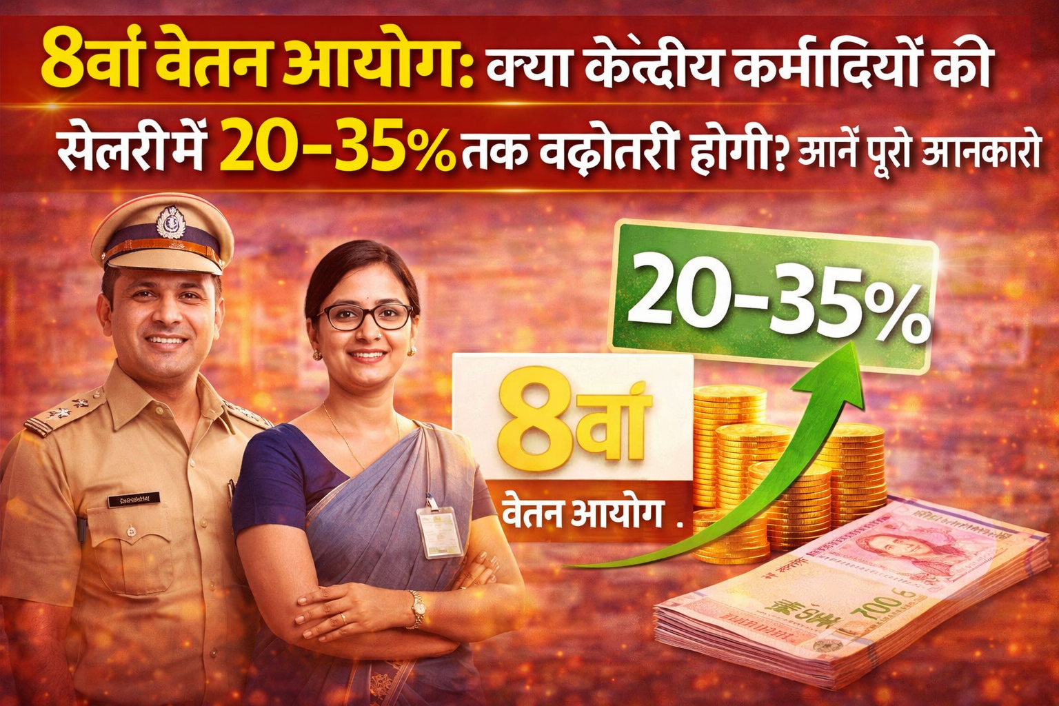 8वां वेतन आयोग: क्या केंद्रीय कर्मचारियों की सैलरी में 20–35% तक बढ़ोतरी होगी? जानें पूरी जानकारी