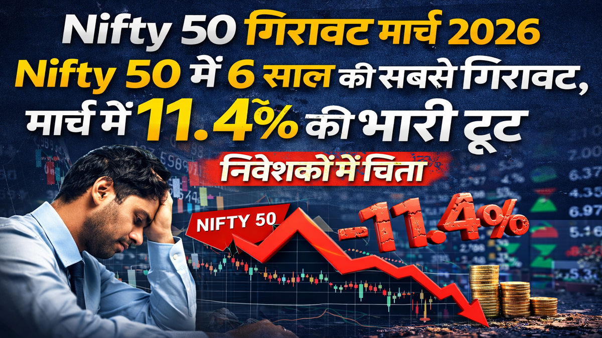 Nifty 50 गिरावट मार्च 2026: Nifty 50 में 6 साल की सबसे बड़ी गिरावट, मार्च में 11.4% की भारी टूट—निवेशकों में चिंता