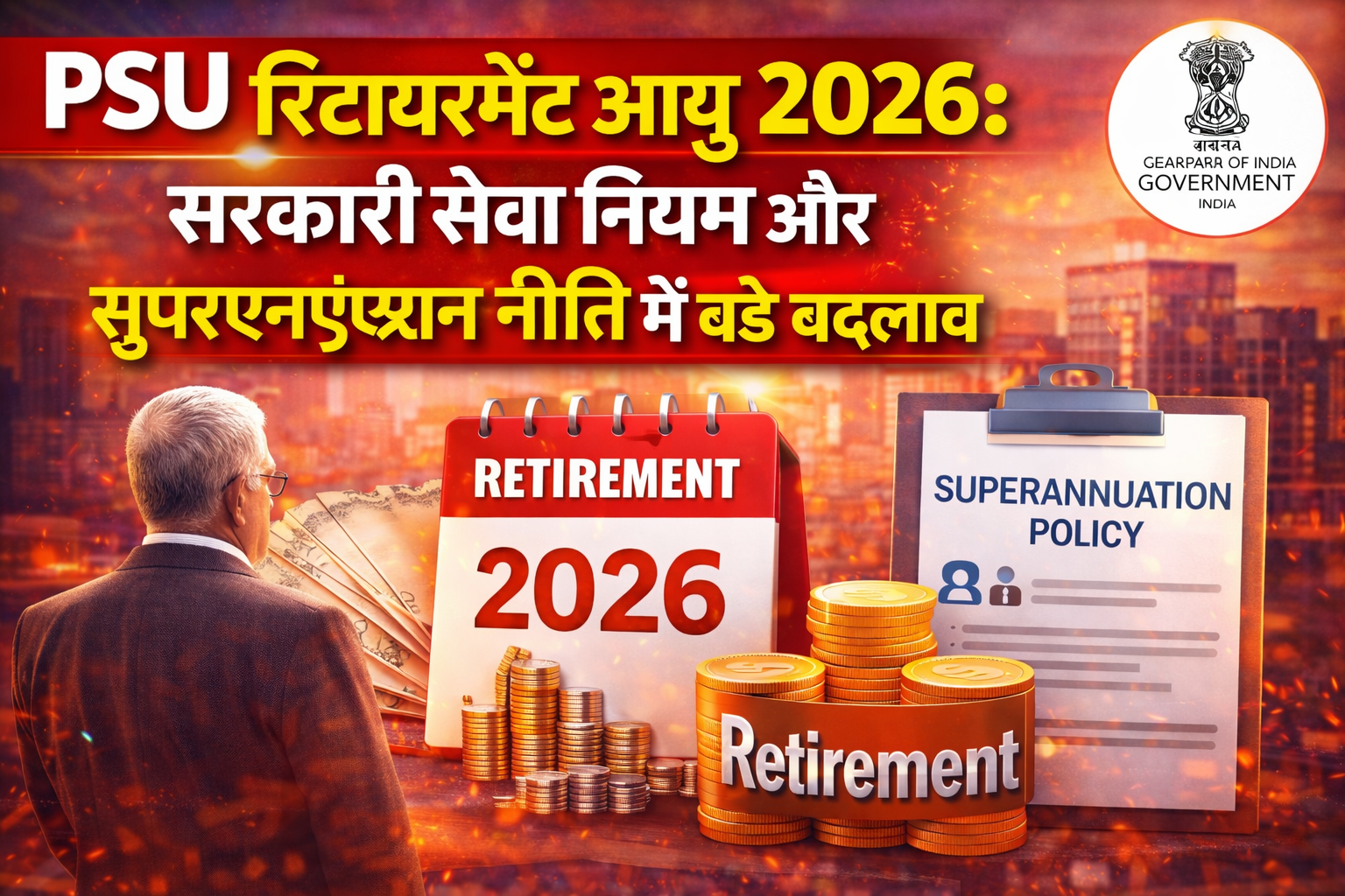 PSU रिटायरमेंट आयु 2026: सरकारी सेवा नियम और सुपरएनुएशन नीति में बड़े बदलाव