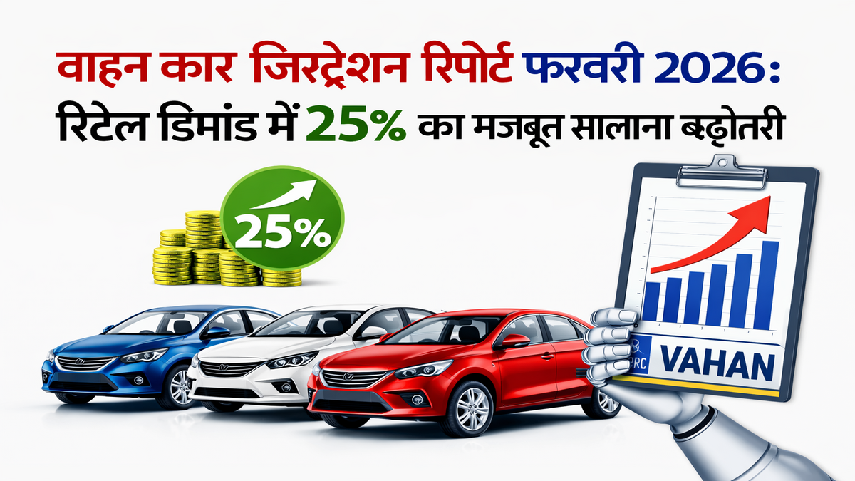 वाहन कार रजिस्ट्रेशन 2026: रिटेल डिमांड में 25% की मजबूत सालाना बढ़ोतरी