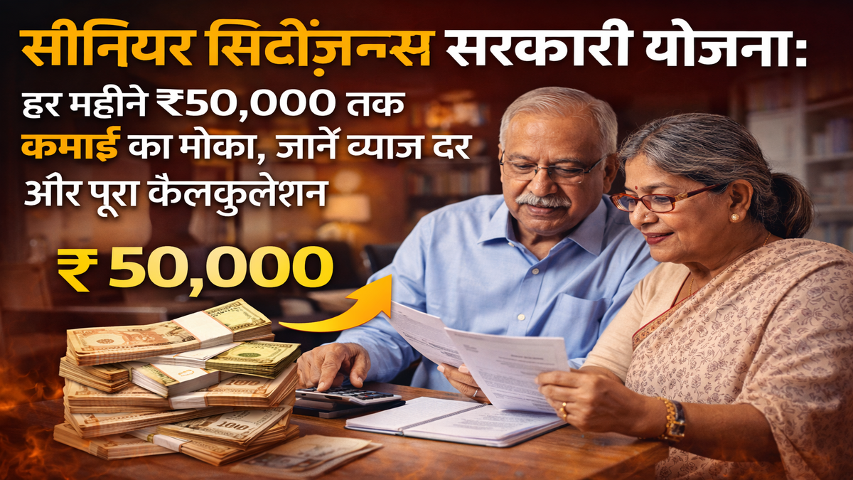 सीनियर सिटीज़न्स योजना: इन सरकारी योजनाओं से हर महीने ₹50,000 तक कमाई का मौका, जानें ब्याज दर और पूरा कैलकुलेशन