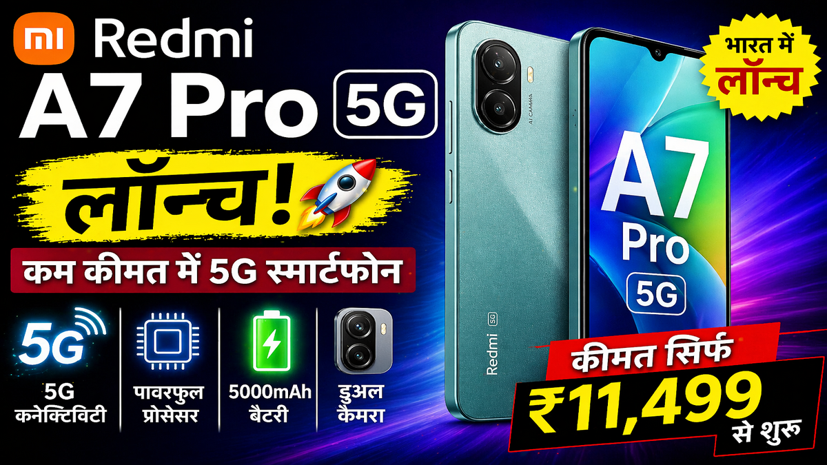 Redmi A7 Pro 5G लॉन्च: कम कीमत में 5G स्मार्टफोन, जानें फीचर्स और कीमत