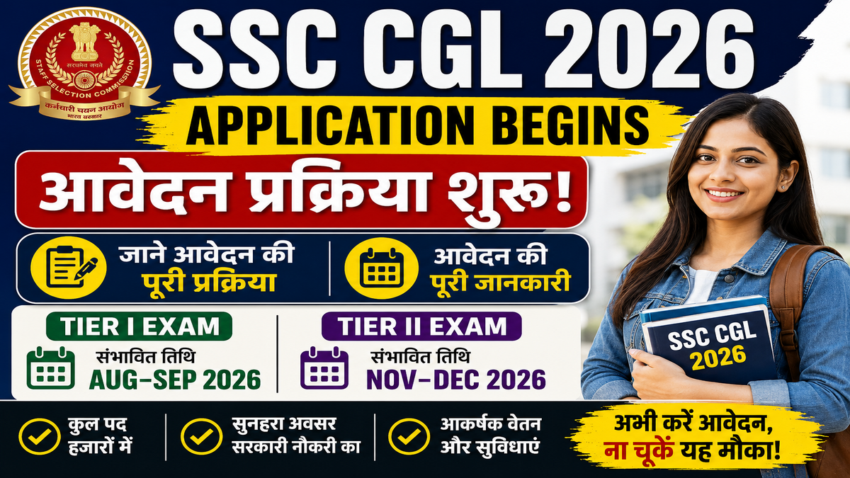 SSC CGL 2026 Application Begins: आवेदन प्रक्रिया शुरू, Tier I और Tier II परीक्षा शेड्यूल जारी